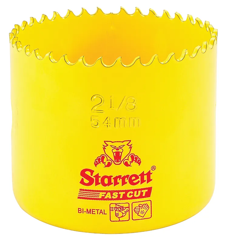 STARRETT FCH0218-G Bi-Metal Fast Cut Hole Saw, 2-1/8 Inch, 54 mm | CU4NMA 44WD93