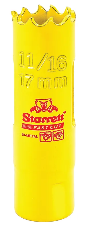 STARRETT FCH1016-G Bi-Metal Fast Cut Hole Saw, 11/16 Inch, 17 mm | CU4NLL 44WE29