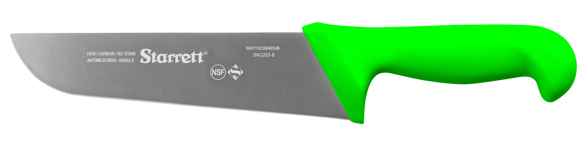 Butchers Knife, Wide Straight, 200 mm Size, Green