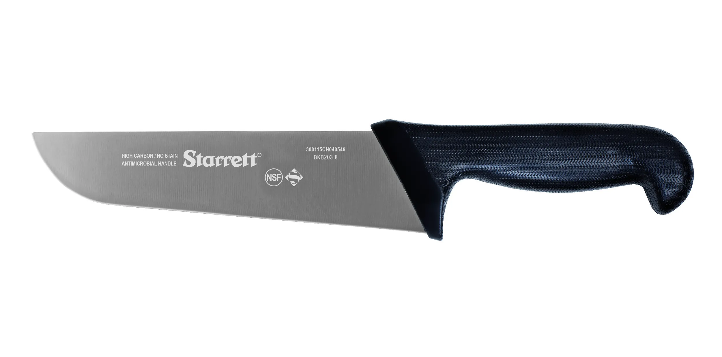 Butchers Knife, Wide Straight, 200 mm Size, Black