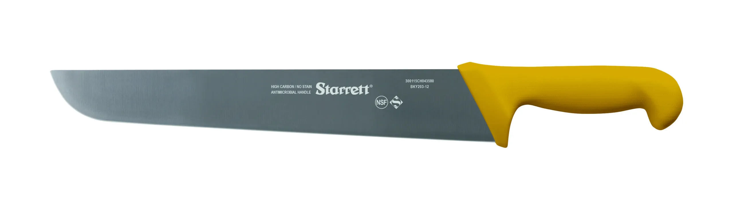 Butchers Knife, Wide Straight, 300 mm Size, Yellow