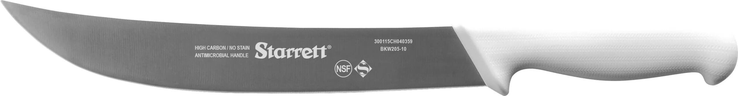 Steak Knife, Wide Curved, 250 mm Size, White Handle