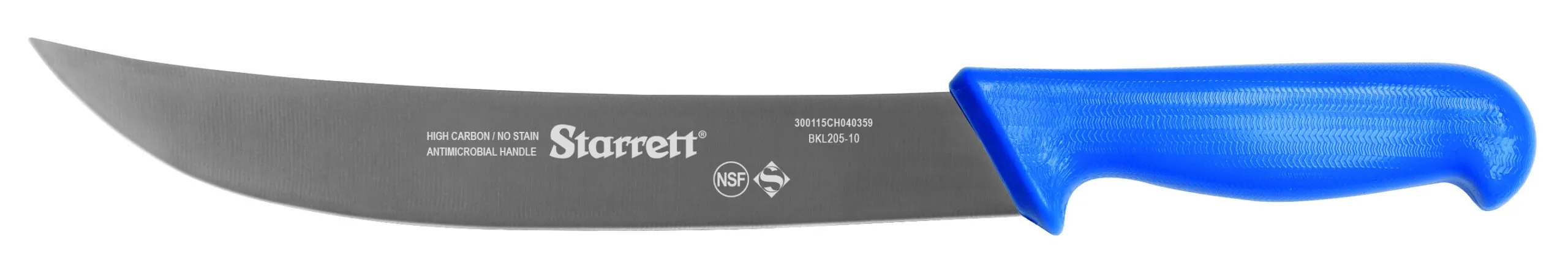 Steak Knife, Wide Curved, 250 mm Size, Blue Handle