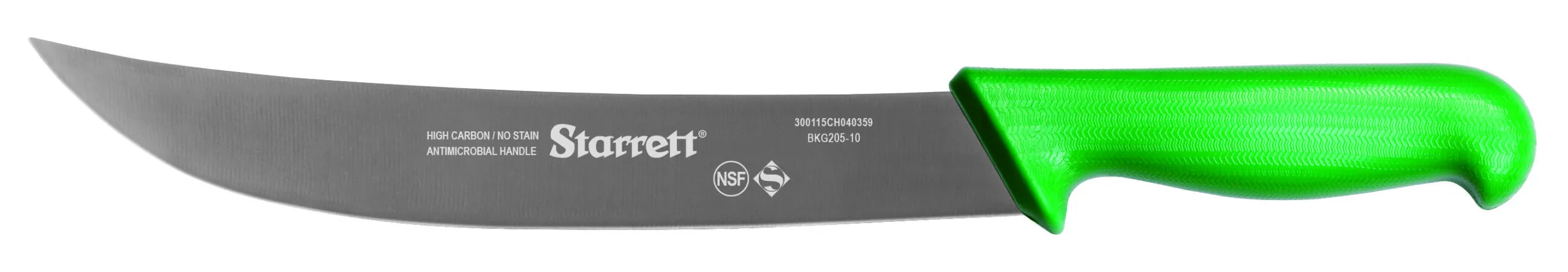 Steak Knife, Wide Curved, 250 mm Size, Green Handle