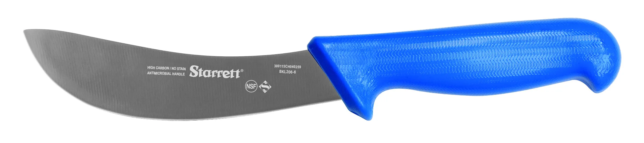 Skinning Knife, Narrow Curved, 150 mm Size, Blue Handle