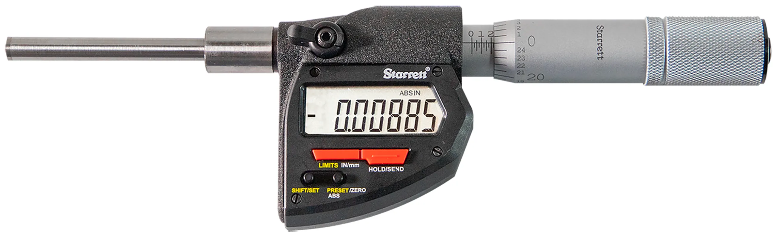 STARRETT W762.1XFL-2 Wireless Digital Micrometer Head, 0 Inch to 2 in/0 to 50 mm Range | CU4NKB 783RA4