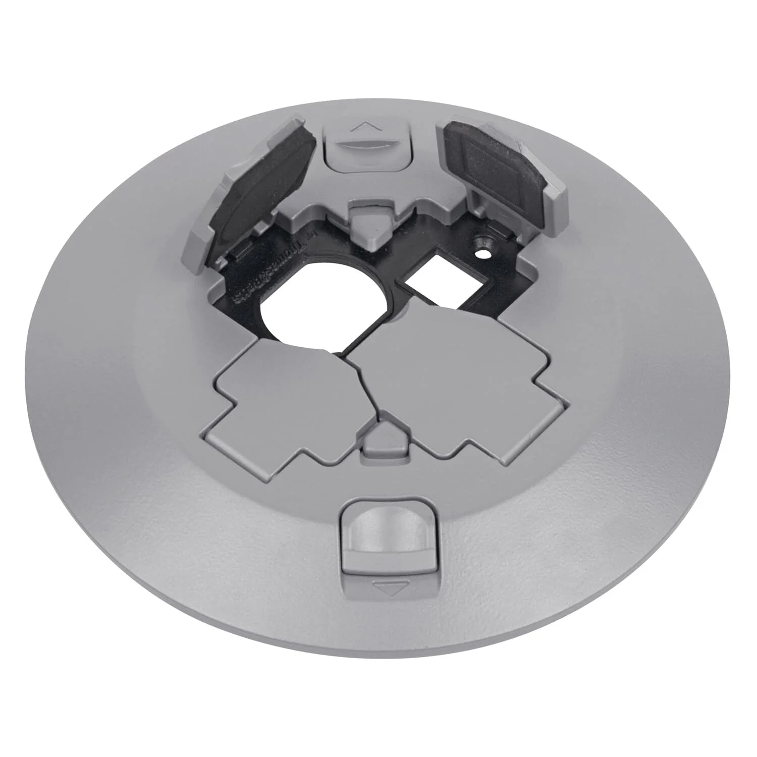 Poke-Through Cover, 7-1/2 Inch Diameter, Aluminum with Gray Powder Finish
