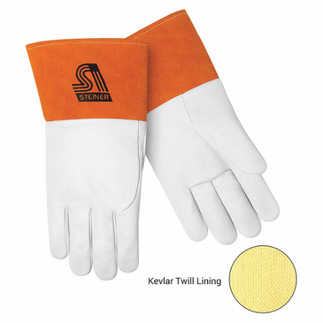 STEINER 0224K-2X TIG WeldingGloves, KevlarRLined, 2XL, PR, Straight Thumb, Gauntlet Cuff | CU4QBL 62XU77