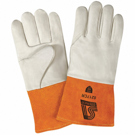 Steiner Industries 0217CR-2X Welding Gloves, Cowhide, MIG, ANSI, A6, 2XL, PR, Wing Thumb, Gauntlet Cuff, Premium | CU4QLN 388X73