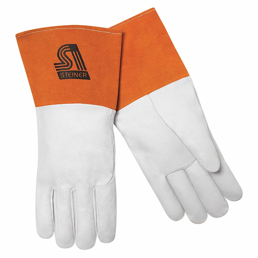 STEINER 0224-X TIG Welding Gloves, Long Cuff, XL, PR1, Straight Thumb, Gauntlet Cuff, Premium Kidsk Inch | CU4QVT 62XU85