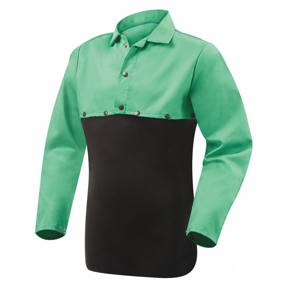 Flame-Resistant Cape Sleeve, 11 Inch Sleeve Lg, M, Green, Snap Cuff
