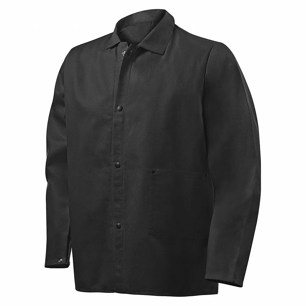 Steiner Industries 1080MB-4X FR Welding Jackets, Mens, Cotton, Black, Snap, 2 Total Pockets, 4XL | CU4QDP 793P60