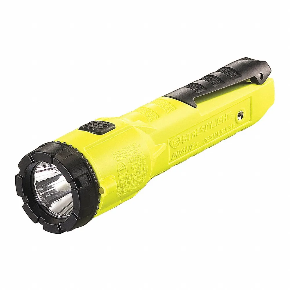 Industrial LED Handheld Flashlight, Polymer Resin, 275 Max. Lumens, Yellow