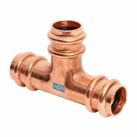 MUELLER STREAMLINE RP04031 Refrigeration Press Fitting, Copper, Press-Fit X Press-Fit X Press-Fit, Tee | CP2HKU 787WN0