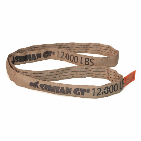 STREN-FLEX SFERSST4-10 Simian Gt Round Sling, 10 ft Sling Length, 12000 Lb Vertical Hitch Capacity, Tan Color | CU4TWP 48GA73