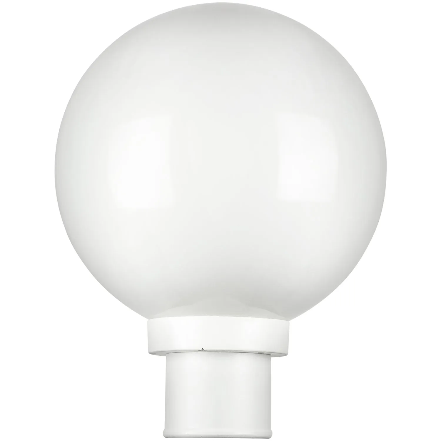 10-in Post Mount Globe Lght Fixture, 1 E26 Socket 60W Max, Wet Location, Wht Globe w/Wht