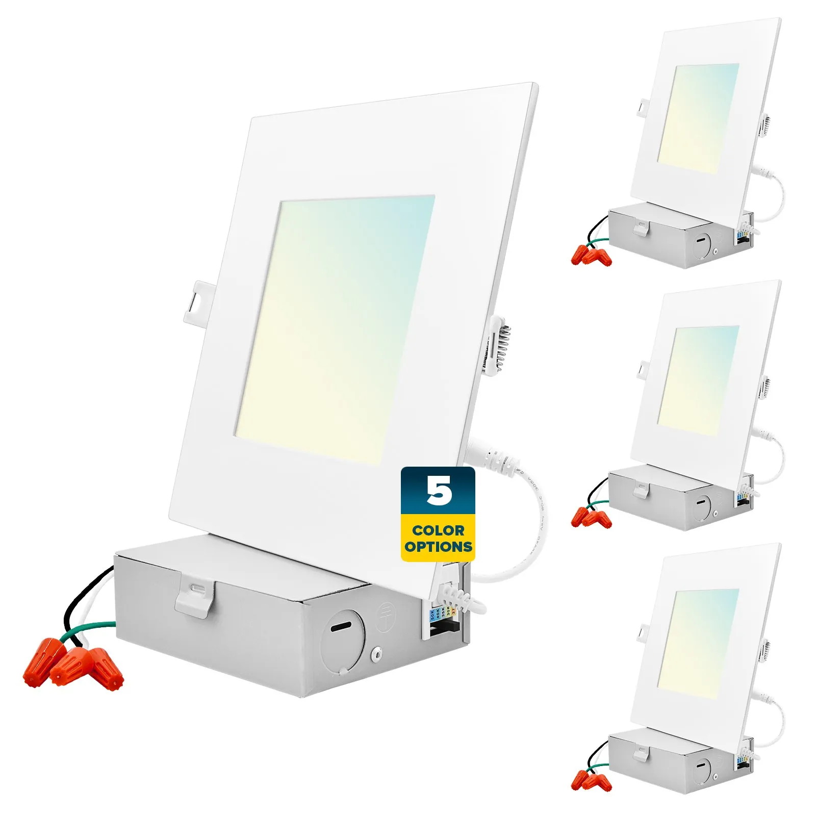 6 Inch Square Ultra Thin LED Recessed Downlights Dimmable