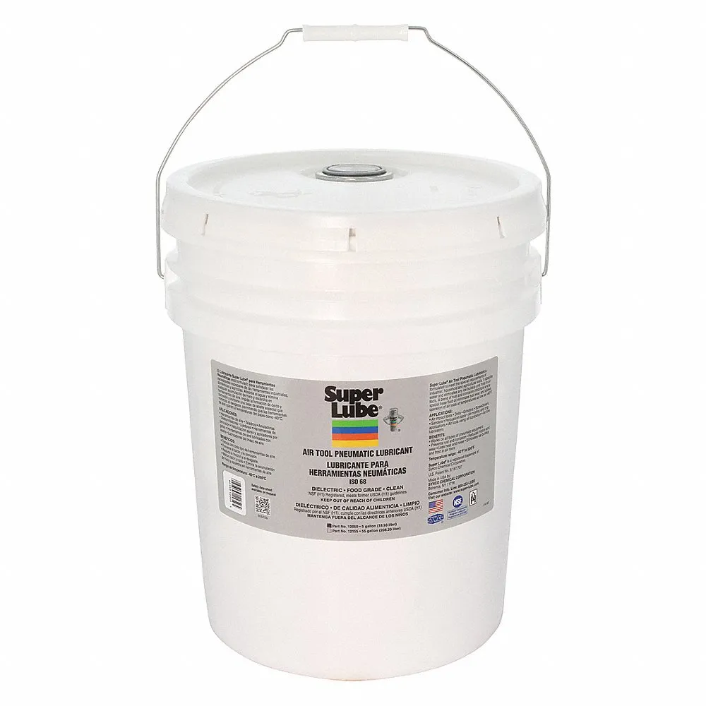 Air Tool Lubricant, Synthetic, -40F, 650F Max. Op Temp, 5 gal Container Size, Pail