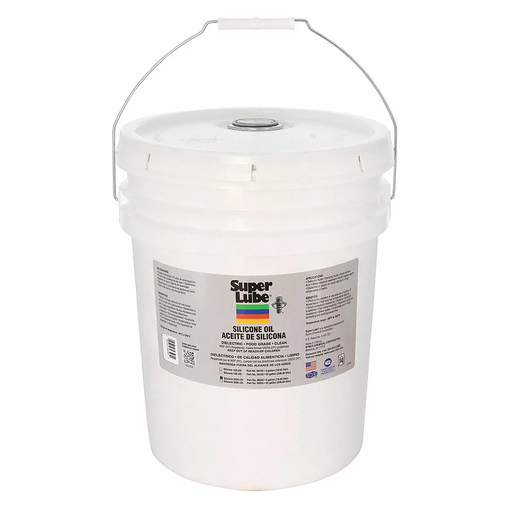 Hydraulic Oil, Silicone Oil, 5 gal, Pail, H1 Food Grade, ISO Grade 5000, Clear