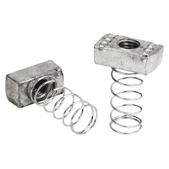 Spring Nut, Electro Galvanized/Silver Galv Finish, Regular Type, Silver, Steel