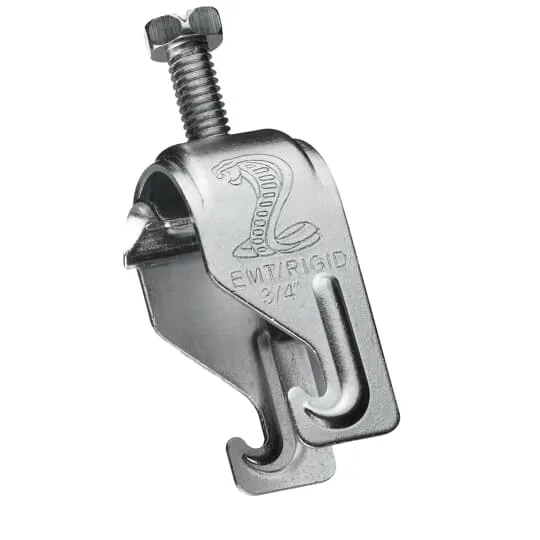 Cobra Conduit And Cable Clamp, Electro Galvanized/Silver Galv, 1-Piece Type
