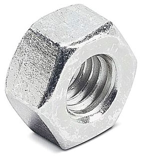 Hex Nut, 1/4 In Thread Size, Steel, 0.156 In Ht., 7/16 In Wd., Electro Galv