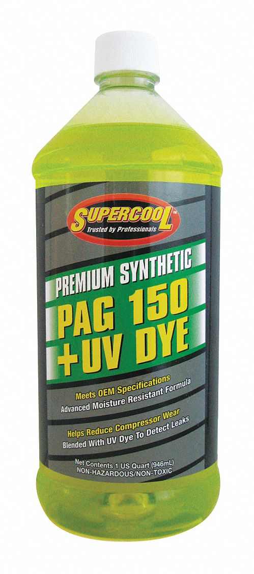 TSI SUPERCOOL P150-32D A/C Compressor Pag Lubricant, W/Uv Dye, 32 Oz. Capacity, Plastic Bottle, Red/Yellow Tint | CH6QUA 4LTR7
