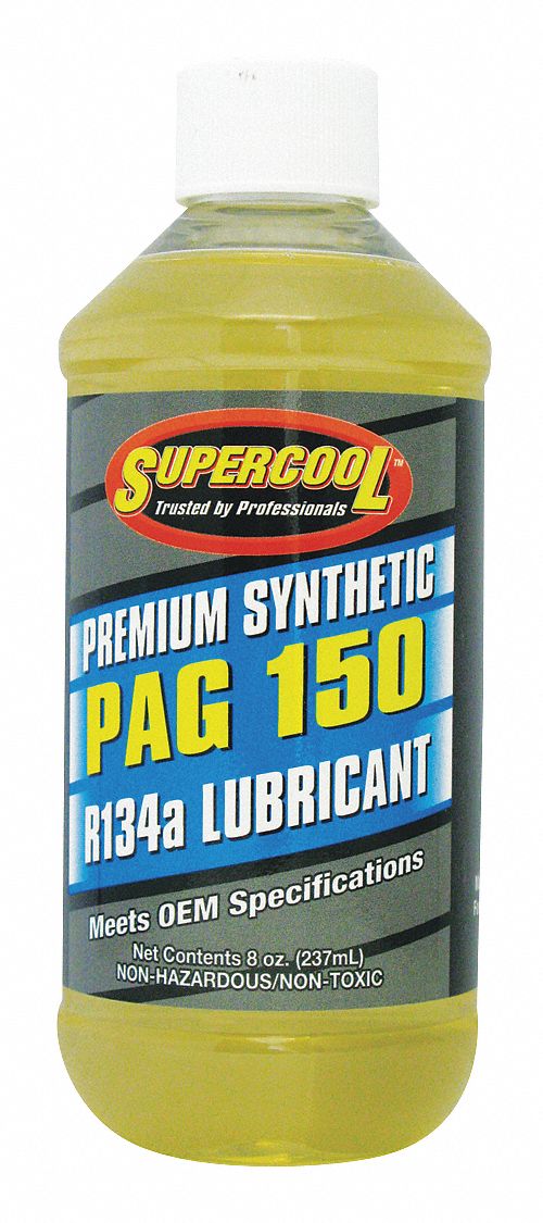 TSI SUPERCOOL P150-8 A/C Compressor Pag Lubricant, 8 Oz. Capacity, Plastic Bottle, Red/Yellow Tint | CH6QUB 4LTT1