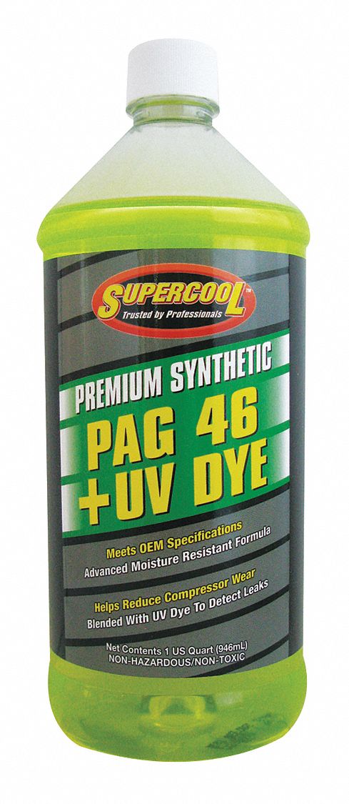 TSI SUPERCOOL P46-32D A/C Compressor Pag Lubricant, W/Uv Dye, 32 Oz. Capacity, Plastic Bottle, Red/Yellow Tint | CH6QYX 4LTR5