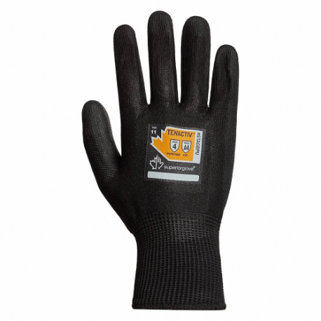 SUPERIOR GLOVE STAGBPU-7 Knit Gloves, Size S, ANSI Cut Level A4, Palm, Dipped, Polyurethane, Smooth, 1 Pair | CU4WPJ 55NC82