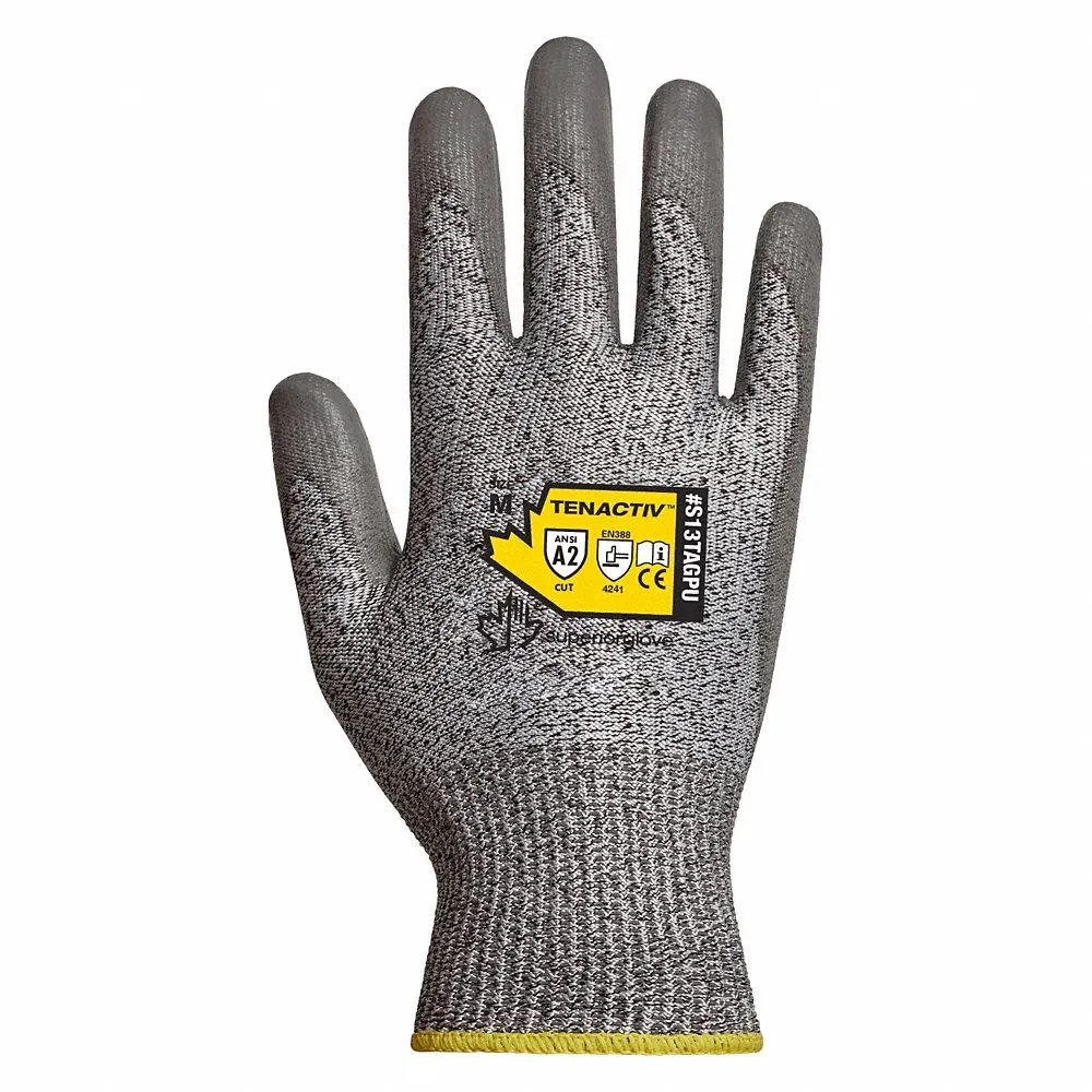 SUPERIOR GLOVE S13TAGPU-6 Cut-Resistant Gloves, Xs, Ansi Cut Level A2, Palm, Dipped, Polyurethane, 1 Pr | CU4WJX 20RP24