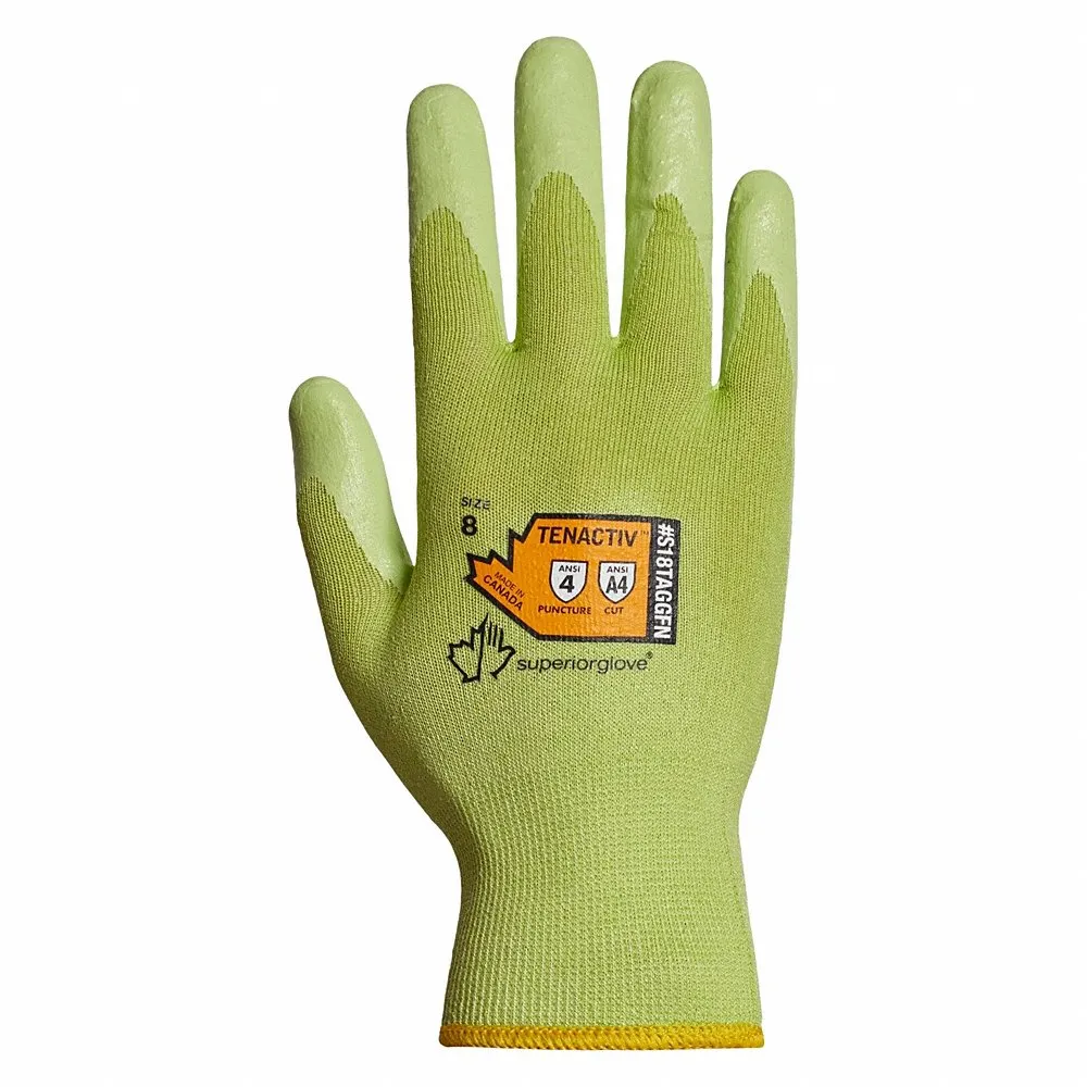 SUPERIOR GLOVE S18TAGGFN7 Knit Gloves, Size S, ANSI Cut Level A4, Palm, Dipped, Foam Nitrile, Smooth, 1 Pair | CU4WRT 55NC90