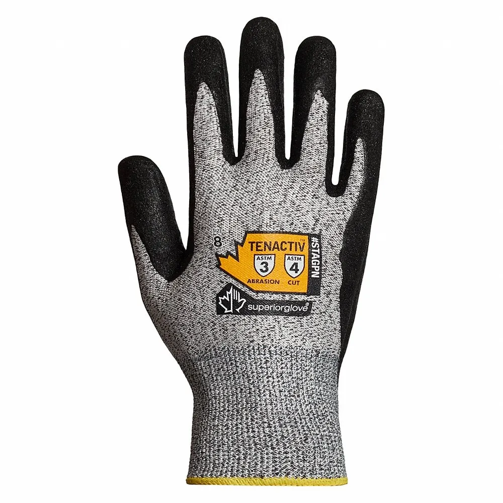 SUPERIOR GLOVE STAGPN-6 Cut-Resistant Gloves, Ansi Cut Level A5, Palm, Nitrile, Hppe, Smooth, 1 Pr | CU4WEH 349GL5