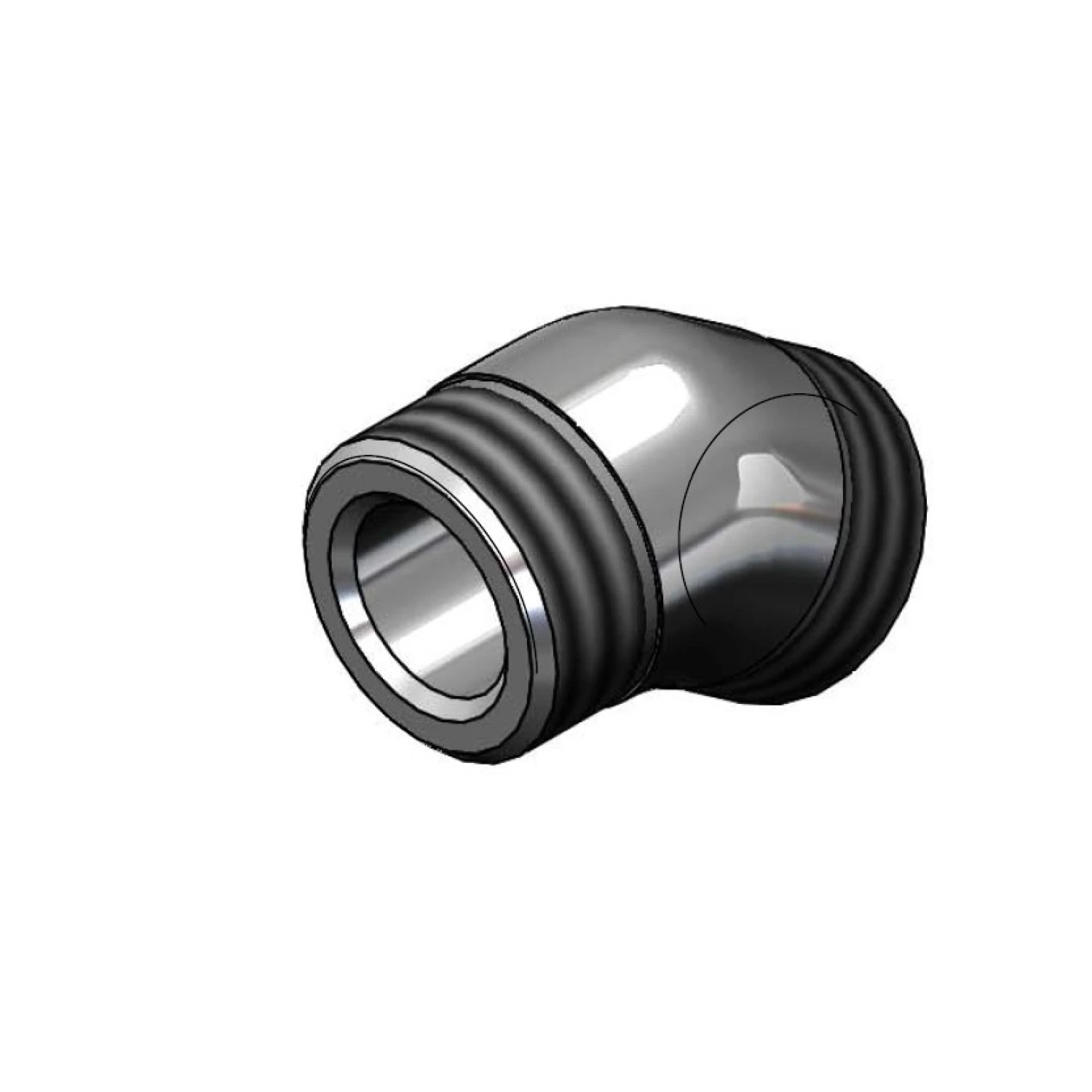 T&S 0032 Elbow, 5/8-27 Union Male x Male Thread, 35 Degree, Chrome-Plated Brass | CL6UME