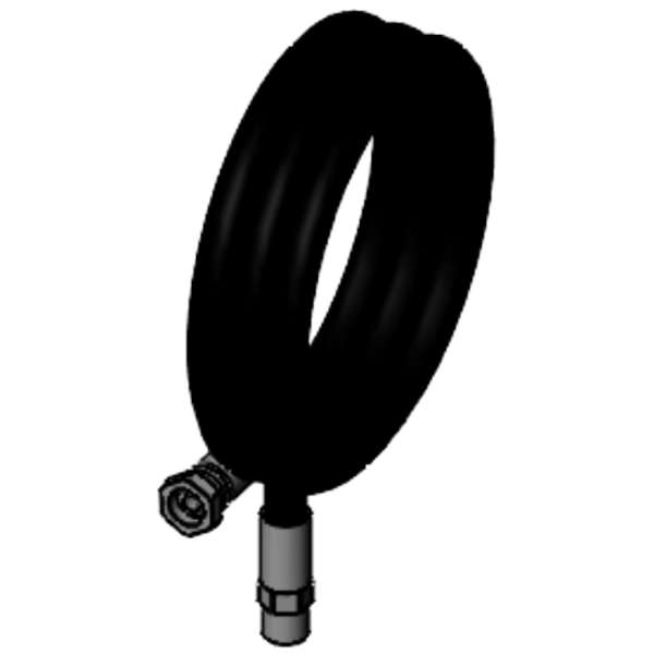 Supply Hose, 1/2 Inch Size, 1.5 m Long, Black, Medium Pressure