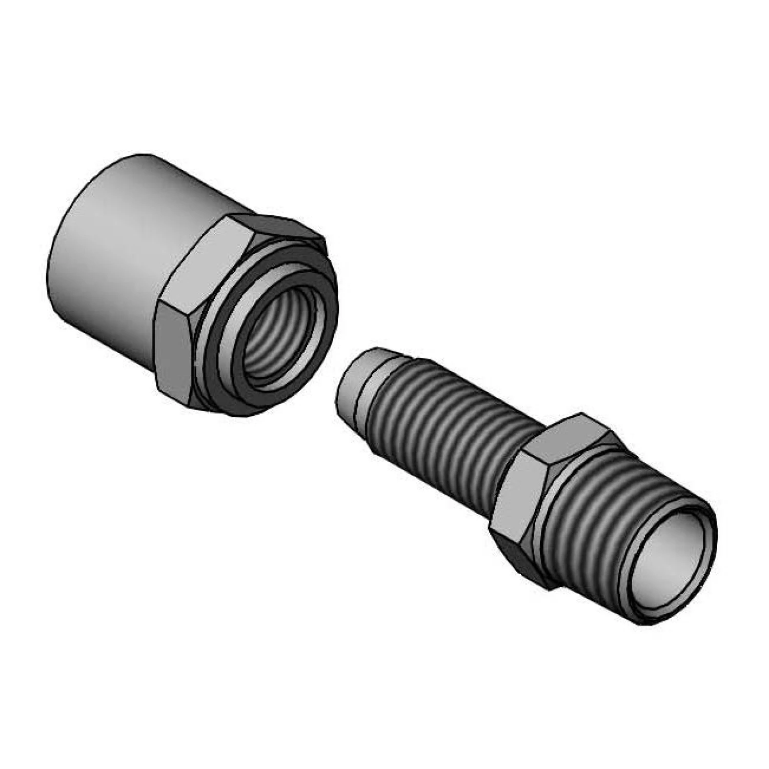 T&S 045A Field Repair End-Fitting, For 3/8 Inch ID Hoses, Chrome-Plated Brass | AQ2HBM