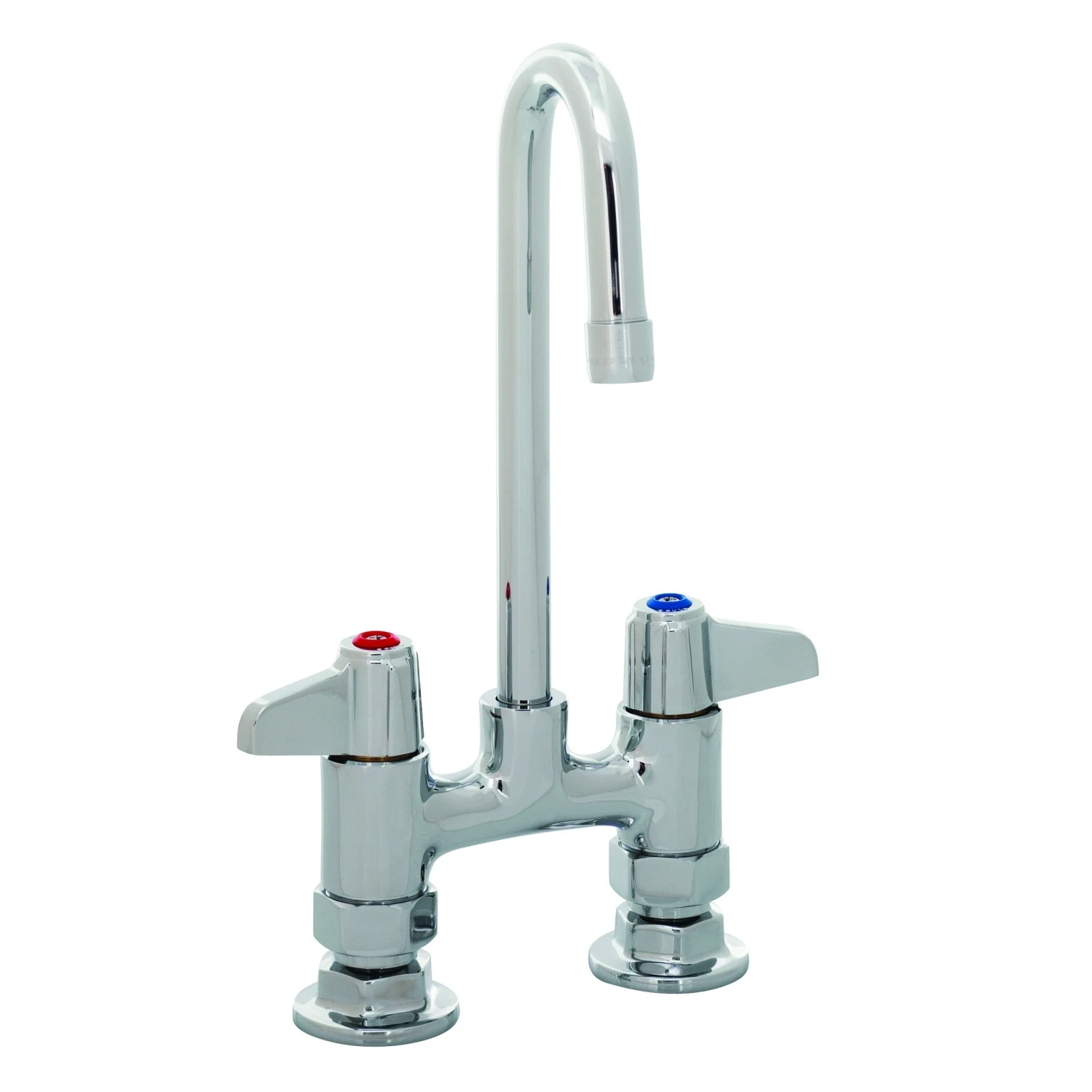T&S 5F-4DLS03 Faucet, 4 Inch, Deck Mt., Swivel Base, 3 Inch Rigid Gooseneck, Lever Handles | AU2MYU