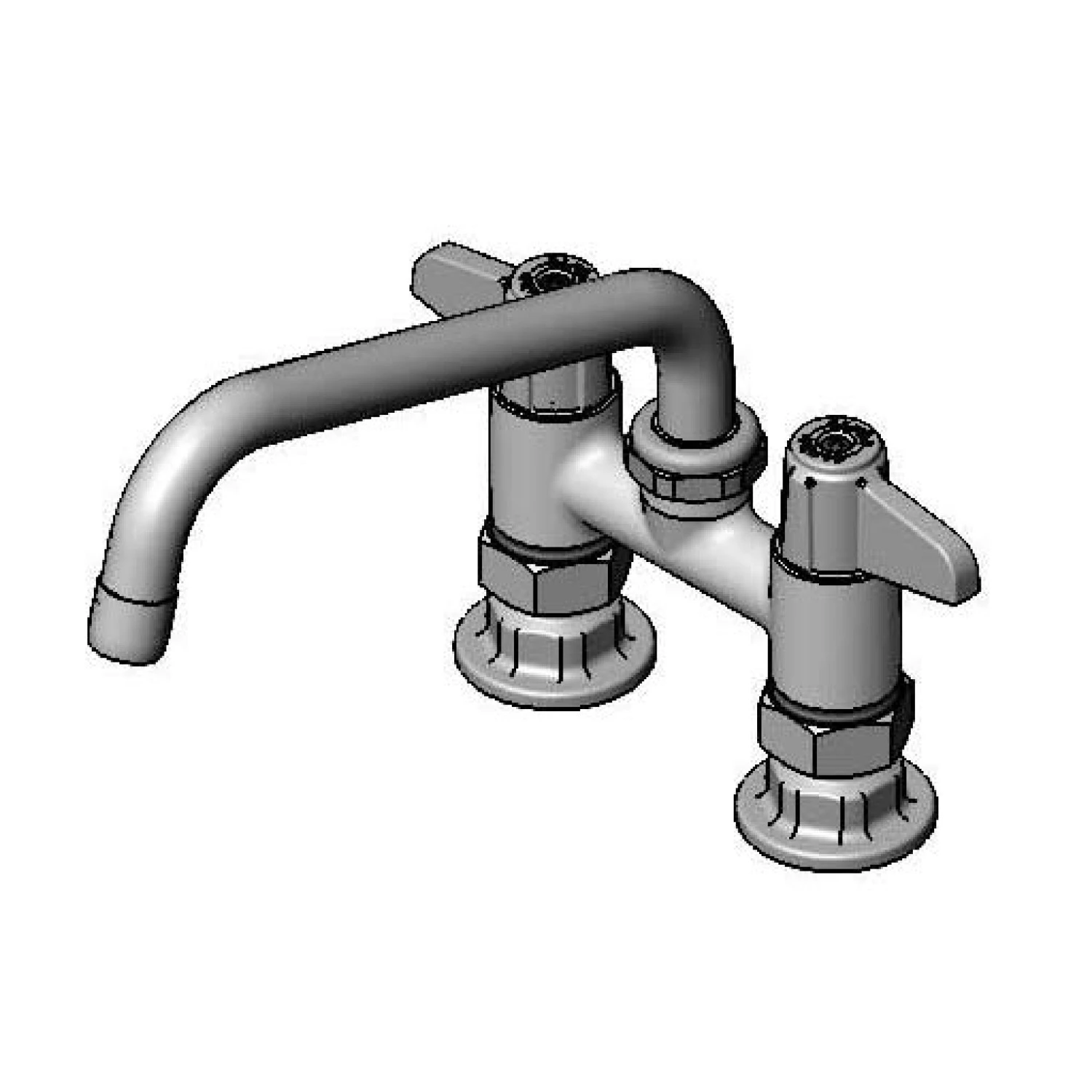 T&S 5F-4DLS08 Faucet, 4 Inch, Deck Mt., Swivel Base, 8 Inch Swing Nozzle | AU2MYX