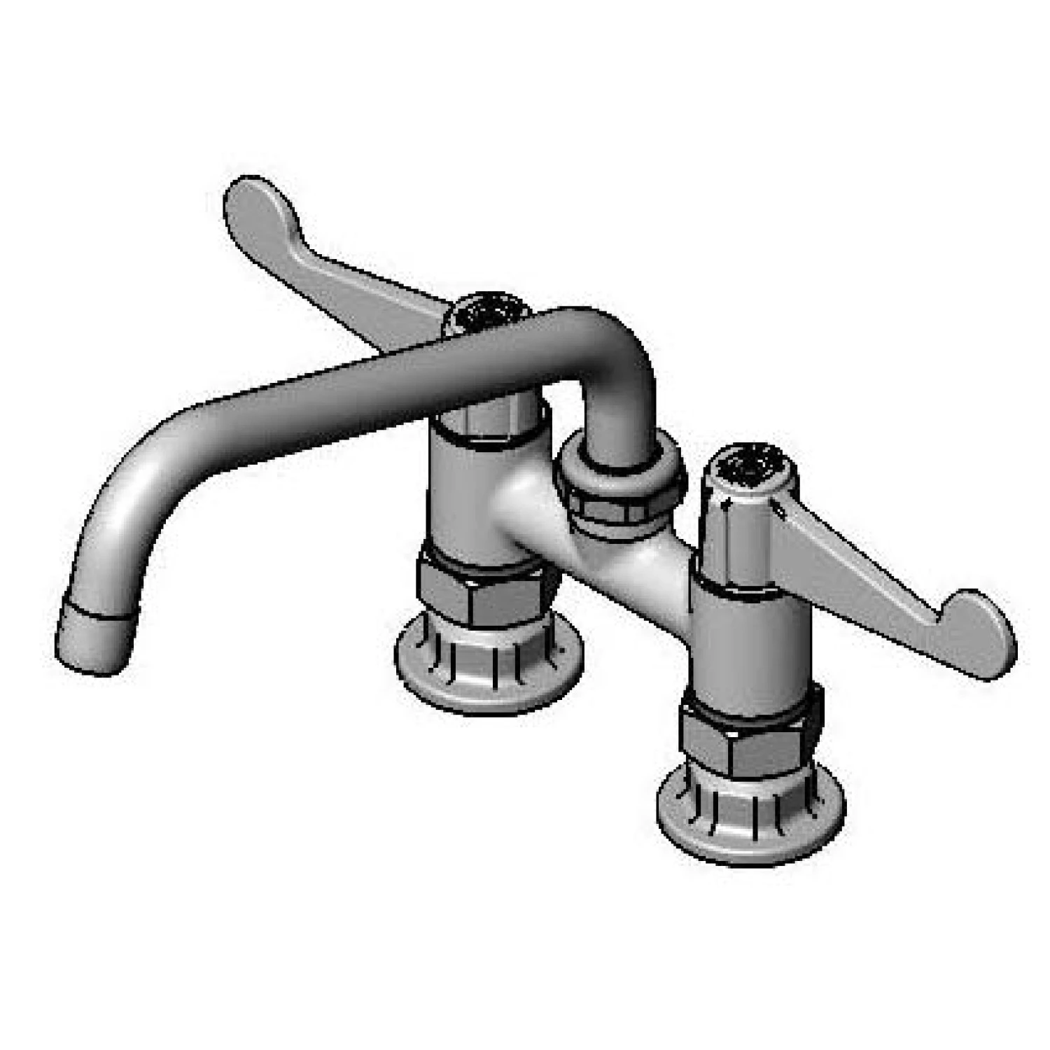 T&S 5F-4DWS08 Faucet, 4 Inch, Deck Mt., Swivel Base, 8 Inch Swing Nozzle | AU2MZQ