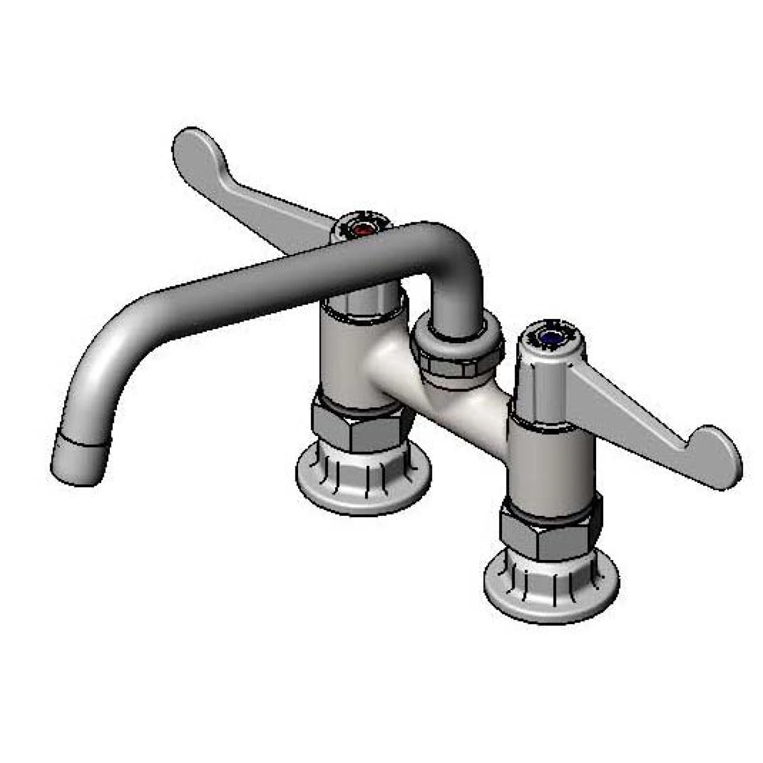 T&S 5F-4DWX08 Faucet, 4 Inch, Deck Mt, Swivel, 8 Inch Swing Nozzle, 4 Inch Wrist-Action Handle | AU2MZX
