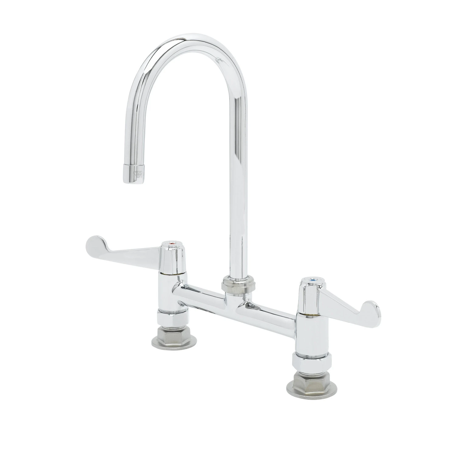 T&S 5F-8DWS05 Faucet, Deck Mount, 5-1/2 Inch Swivel Gooseneck, 4 Inch Wrist Handles | AU2NCC