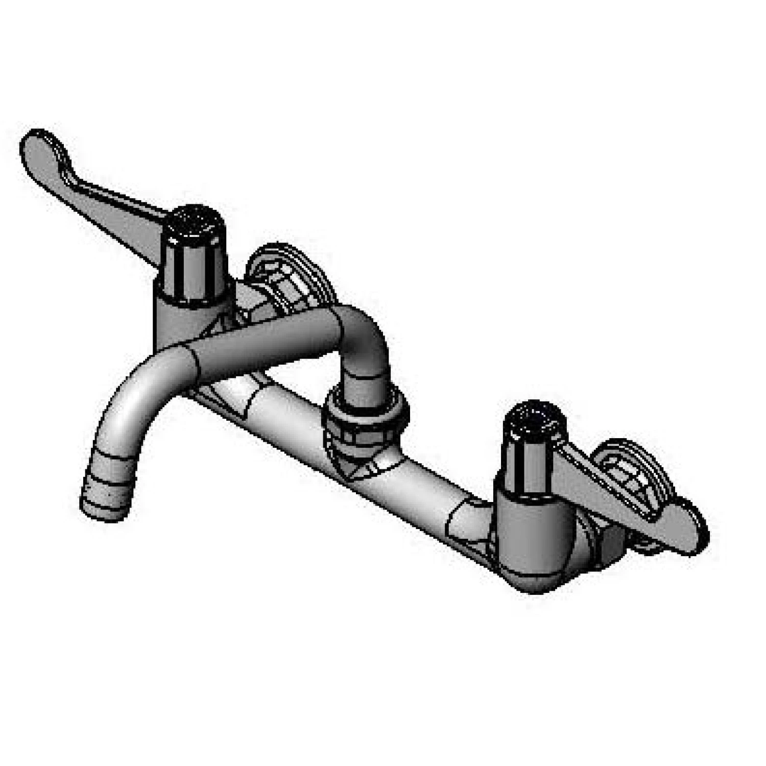 T&S 5F-8WWS06 Faucet, Wall Mt., 8 Inch, 6 Inch Swing Nozzle, Wrist Action Handles And | AU2NDU