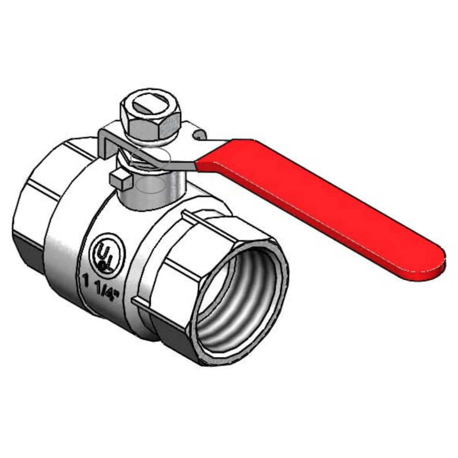 T&S AG-7F Gas Appliance Connectors, Gas Ball Valve, 1-1/4 Inch | AV3BBH