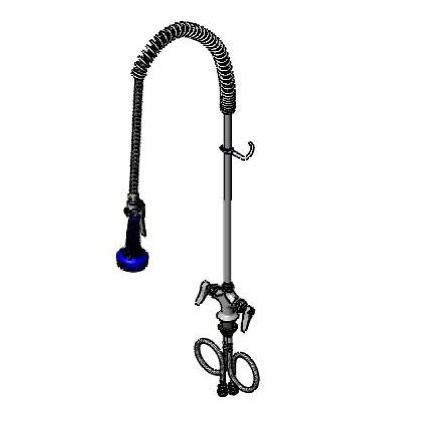 T&S B-0113-08 Pre-Rinse Faucet, Single Hole Deck Mt Base, 24 Inch Riser, 1.07 GPM Spray Valve | AV3LYB