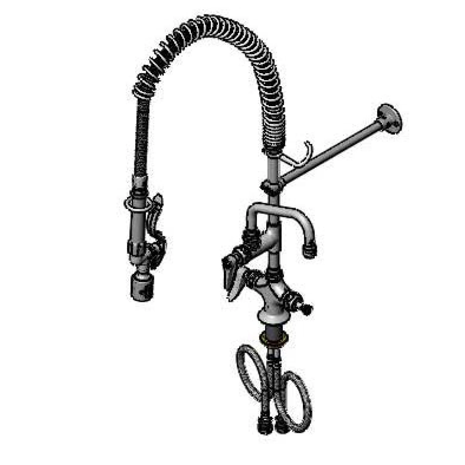 T&S B-0113-A6CRBJX36H Pre-Rinse Single Hole Base, Add-On Faucet, 6 Inch Swing Nozzle | CL6UVJ