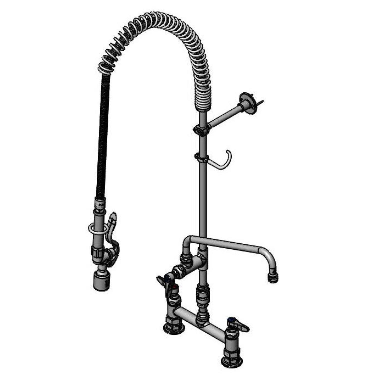T&S B-0123-A12-V-BC Pre-Rinse Faucet, Spring Action, Deck Mount Base | AV3MCX