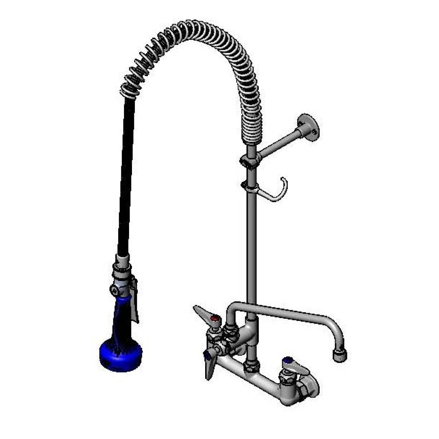T&S B-0133-12ACRB8S Pre-Rinse Faucet, 8 Inch Wall Mount, Ceramas, ADF 12 Inch Nozzle | AV3MGD