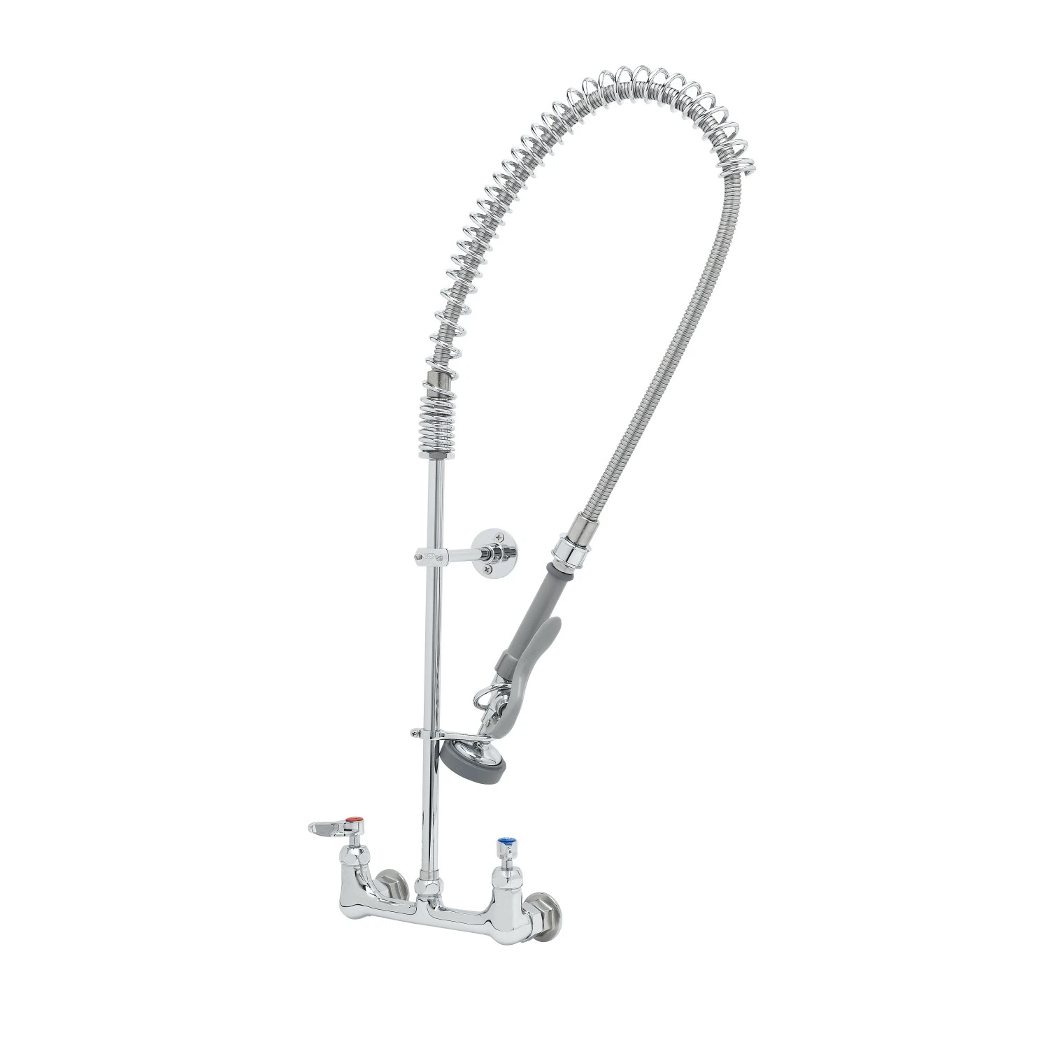 T&S B-0133-B-SWV Pre-Rinse Faucet, Spring Action, 8 Inch Wall Mount Base, And Swivel | AV3MJX