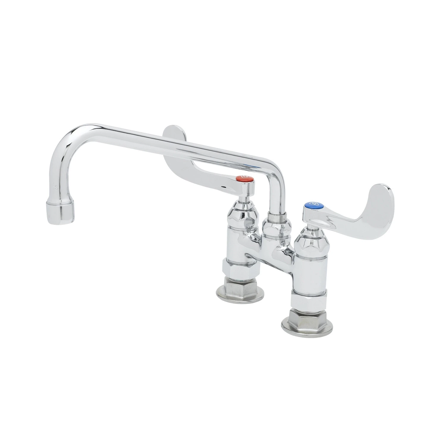 T&S B-0226-WH4 Mixing Faucet, 4 Inch Deck Mt., Eterna Cartridges, 10 Inch Swing Nozzle | AV3NAY