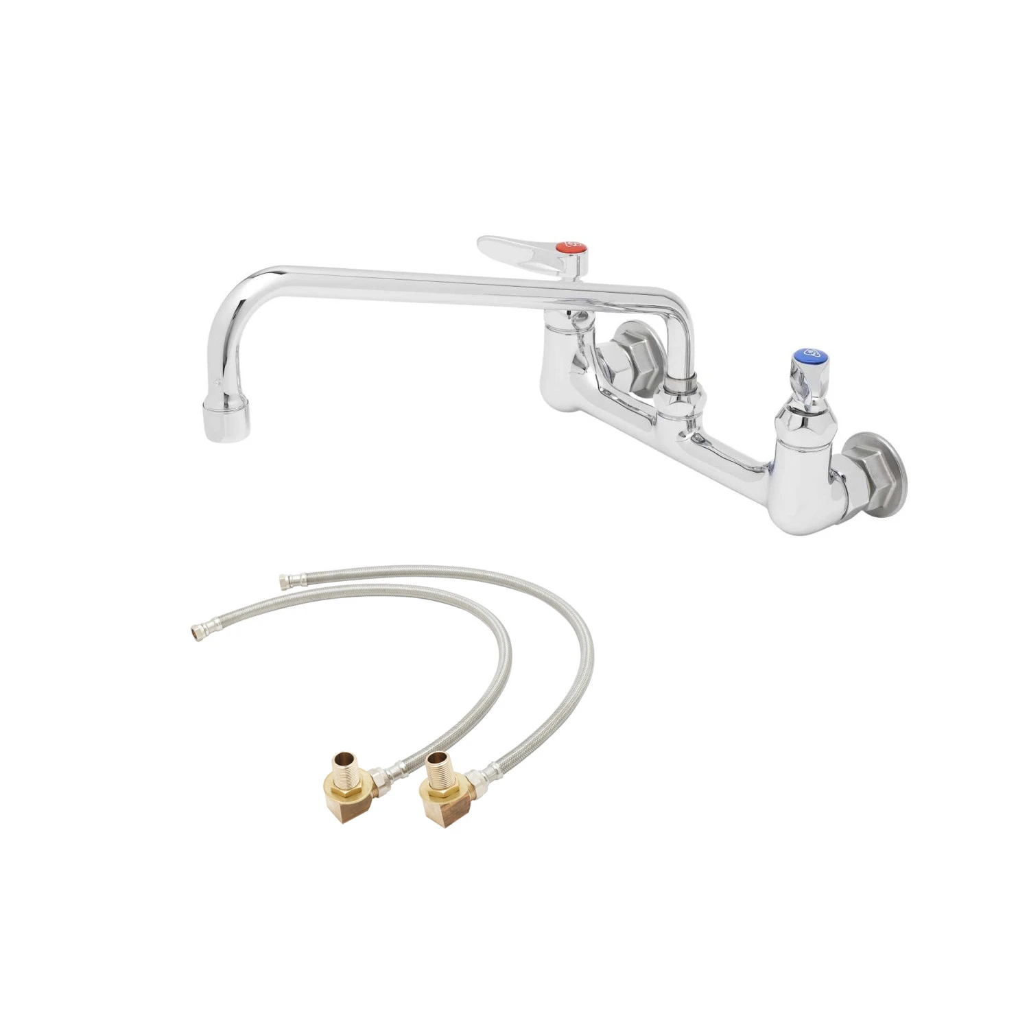 T&S B-0231-KIT Double Pantry Faucet, Wall Mount, 8 Inch Centers, 12 Inch Swing Nozzle | CL6UXR